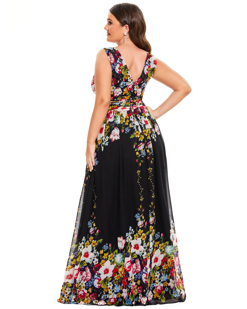 V neck new arrivals chiffon maxi dress